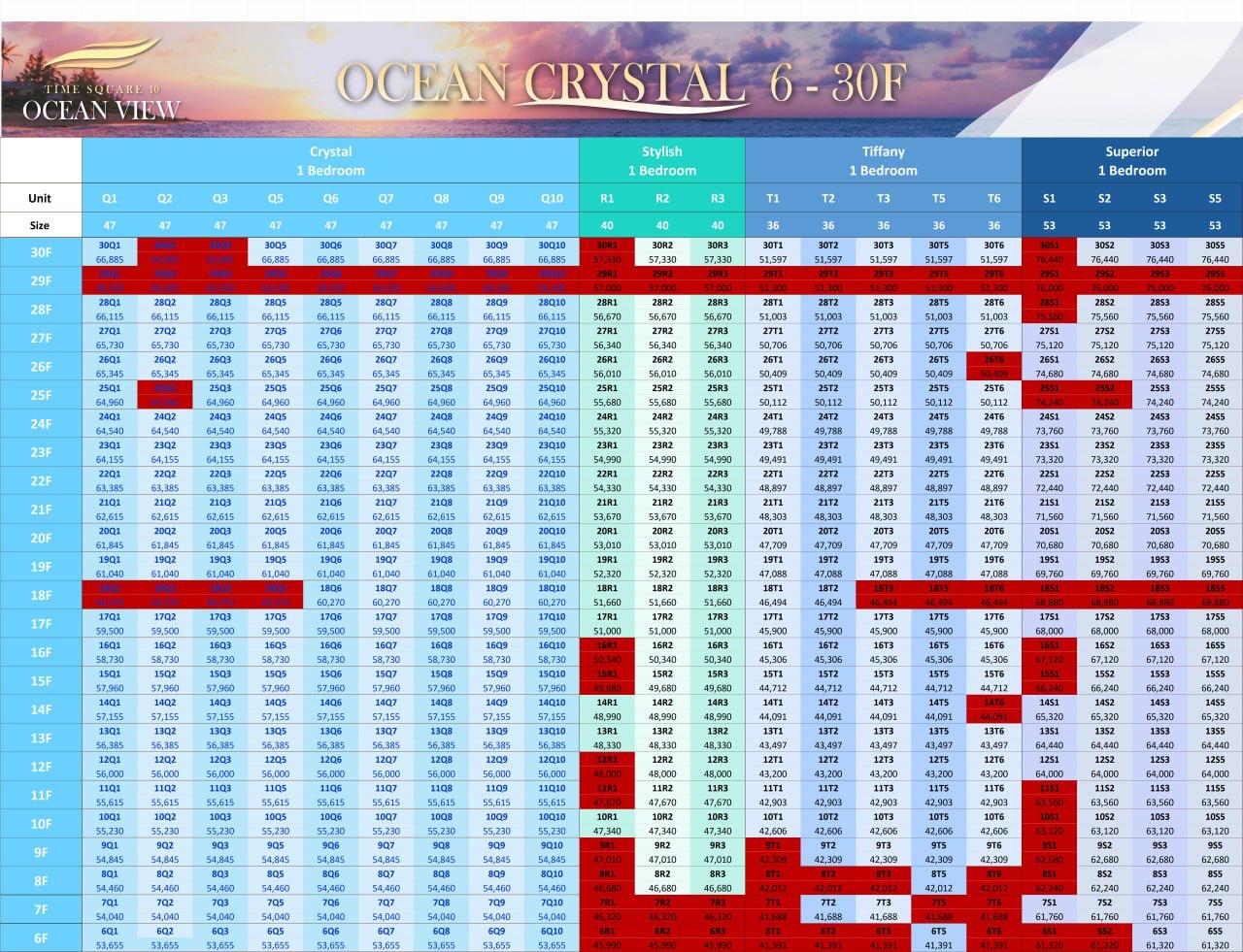 Ocean Crystal cennik